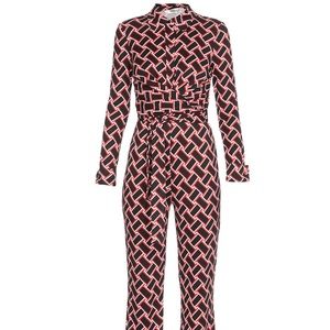 DVF Geometric Print Jumpsuit